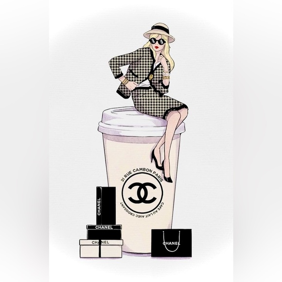 Café Au Lait & Chanel fashion & glam wall, art picture office home decor-~ - Picture 4 of 13